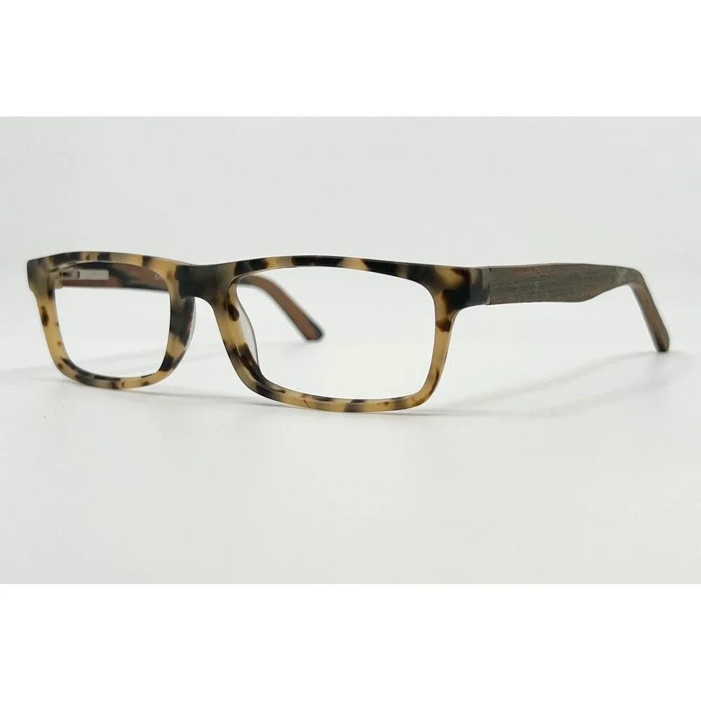 EyeBuyDirect Cambridge Eyeglasses Mens Brown Tortoise Wood Finish 52-16-140